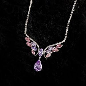 Italian designer Swarovski crystal choker necklace with 925 silver chain